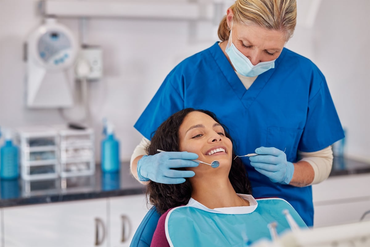 Happy patient receiving dental care